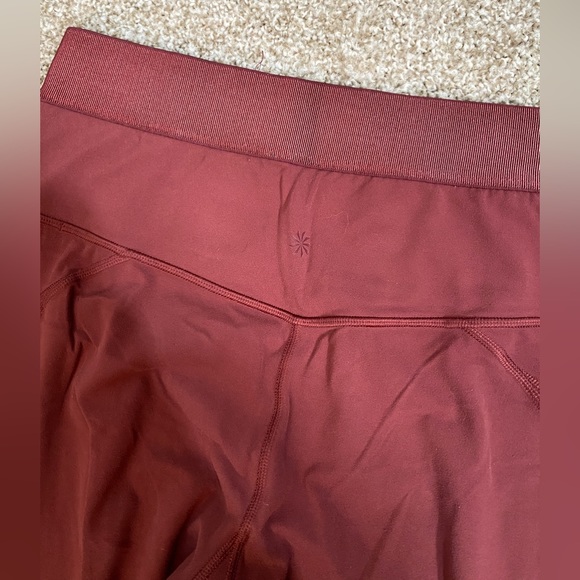 ATHLETA Aura Heel Tight Leggings Yoga Mesh Medium Brick Red - Picture 6 of 10
